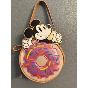 NWT Disney Bioworld Mickey Mouse Sprinkle Donut Crossbody Bag Purse